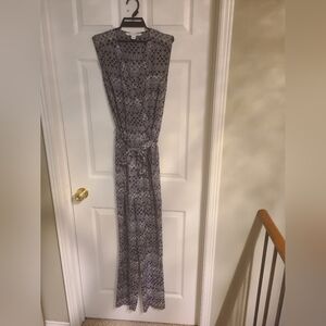 Silk Diane von Firstenberg Chic Monochrome Patterned Jumpsuit